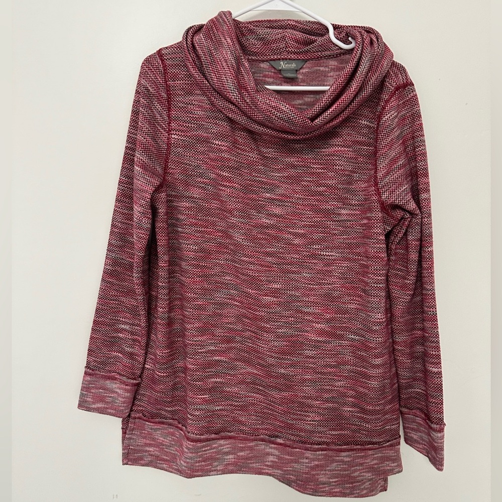 Natural Reflections Multi Color Thick Knit Cowl Neck Sweater Pullover Women's M